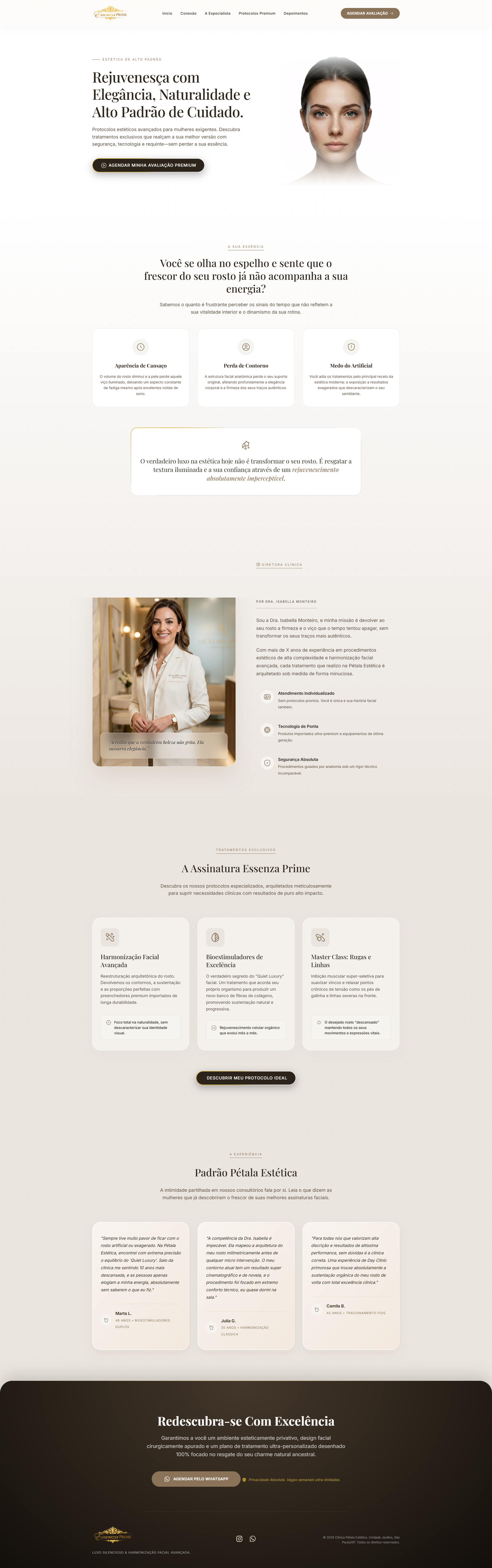 Landing page de clínica de estética desenvolvida pela Digital Evolut